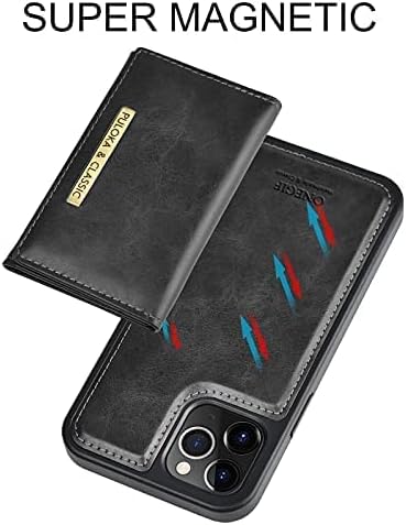 PULOKA Leather Wallet Case Cover with 5 in 1 Detachable Magnetic Wallet - Black\Brown