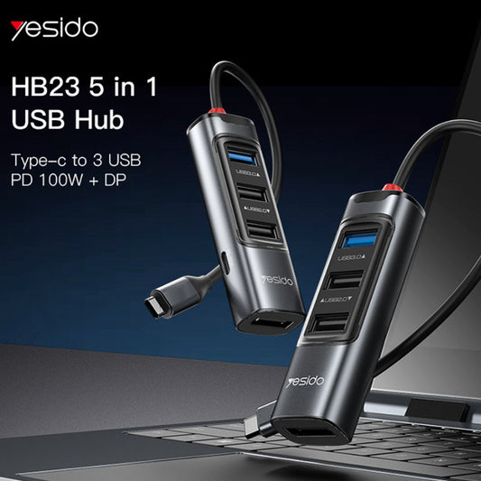 Yesido 5 in 1 USB-C/Type-C Adapter Hub Multi-function Docking Station