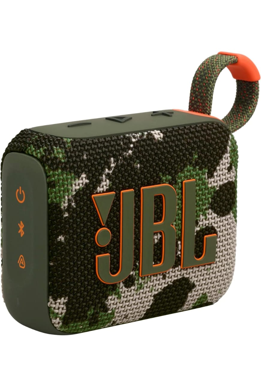 JBL GO 4 Portable Bluetooth Speaker with IP67 Waterproof Design, 7H Playtime, PlaytimeBoost, JBL Pro Sound, Deep Bass, Multi-Speaker Connection for Stereo Sound - Camo|1 year manufacturer warranty