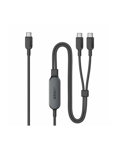 Anker 2-in-1 USB-C to USB-C Cable 4ft 140W - A8895H11 - Black