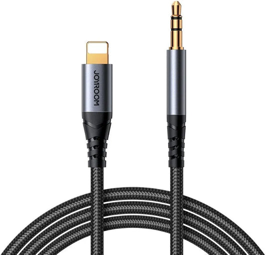 JoyRoom SY-A06 Audio-Transfer Series Lightning to 3.5mm AUX Audio Cable, 1.2 Meter Length, Black