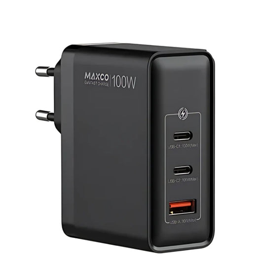 Maxco 100W Fast Charger with 3 PD Ports - EU Plug Design