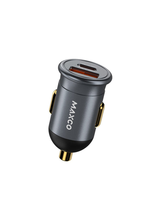 Maxco MQ06 30W Dual Port Fast Car Charger - Grey